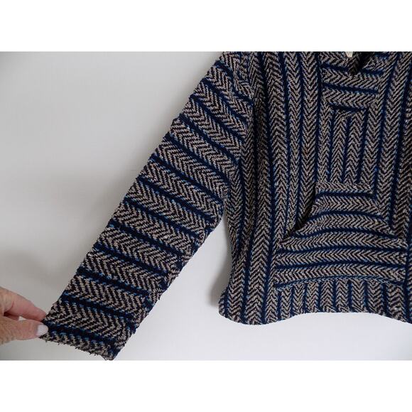 Baja Joe hoodie Mexican Drug Rug poncho pullover size Small - Picture 2 of 6